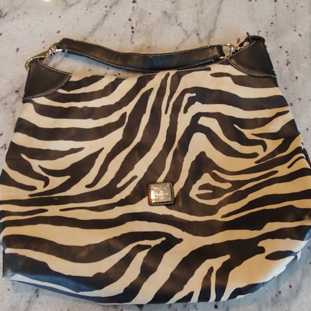 GUC Dooney & Bourke Zebra Print Hobo Bag